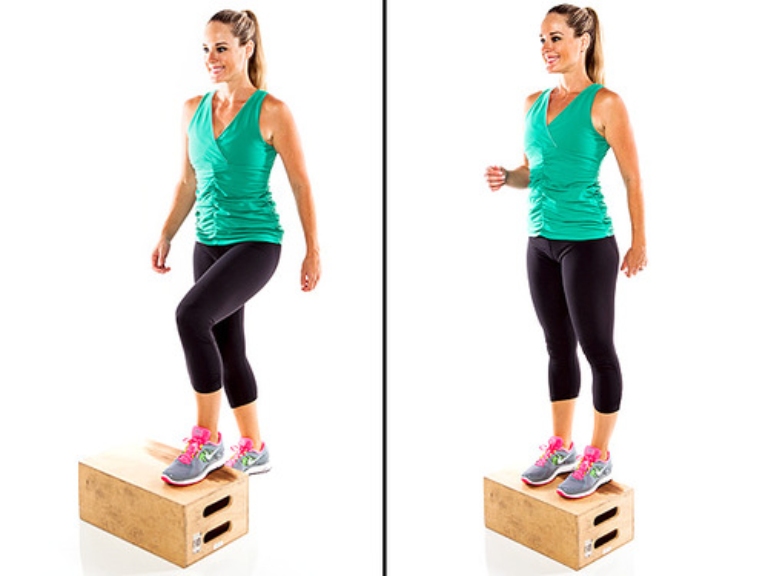 Bài tập Step up giúp tăng cường sức mạnh cho các cơ ở bắp chân hỗ trợ điều trị gai khớp gối