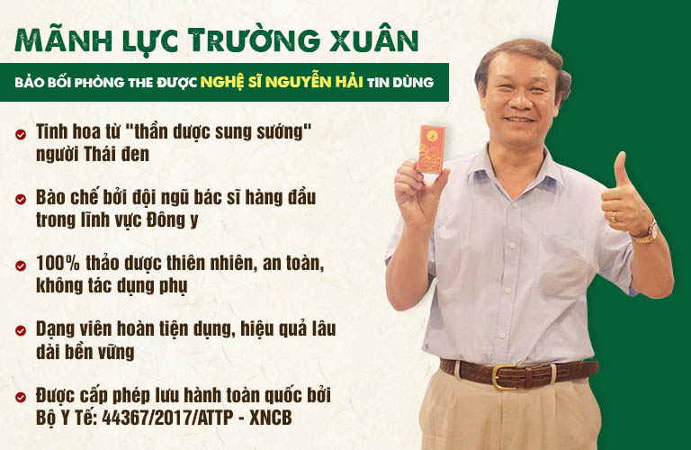 Diễn viên Nguyễn Hải đã sử dụng Mãnh lực trường xuân và review rất tốt