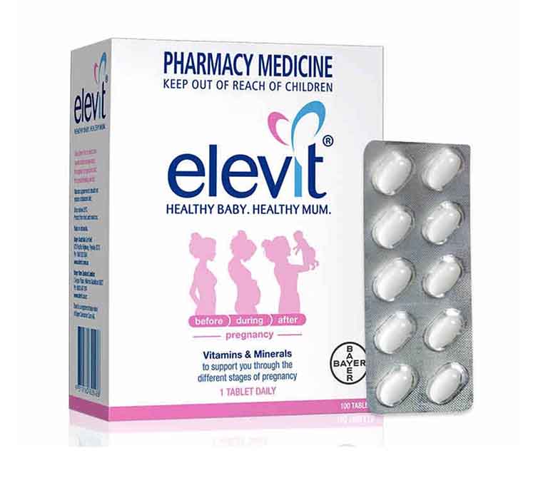 Thuốc bổ Elevit được thiết kế ở dạng vỉ, tiện lợi cho người sử dụng