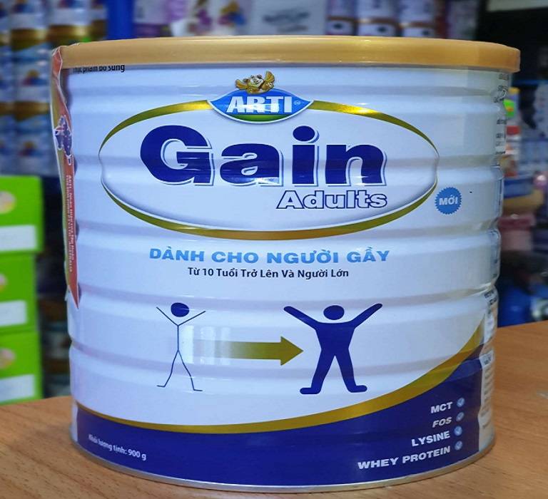 Sữa bột Arti Gain Adults dành cho người gầy muốn tăng cân.