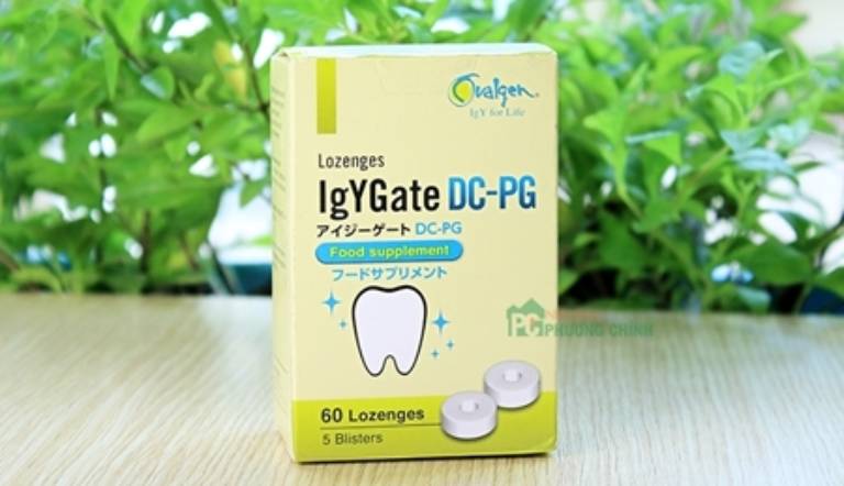 Viên ngậm hỗ trợ điều trị sâu răng IgYGate DC-PC có chứa kháng thể IgY có thể hỗ trợ điều trị sâu răng rất tốt